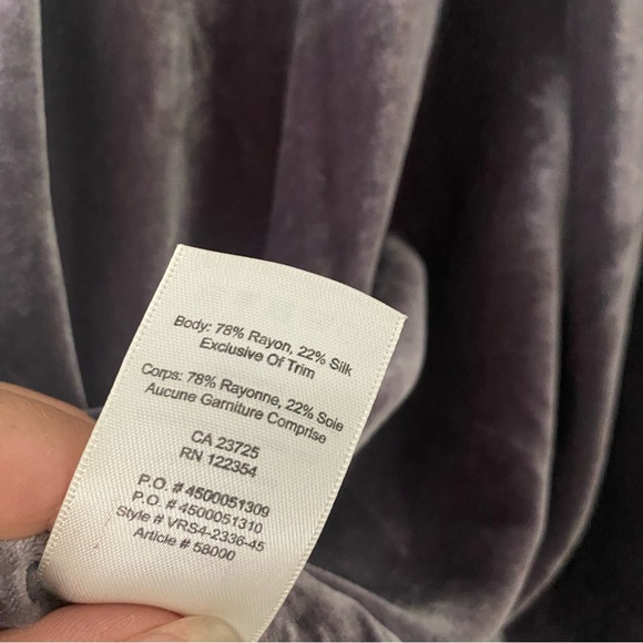 Aritzia Wilfred Svres Crushed Velvet Top | Color: Gray/Purple | - Picture 2 of 5